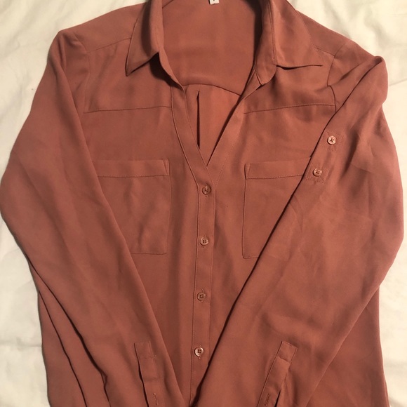 Salmon coloured botton down - Picture 2 of 3